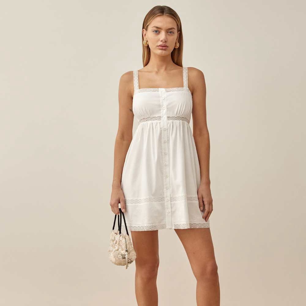 Reformation Brayden Dress White Size S